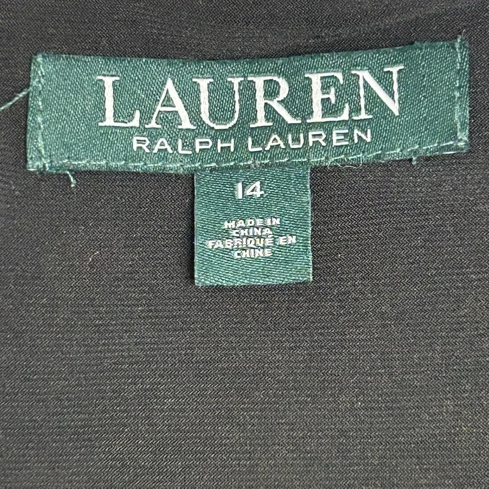 Lauren Ralph Lauren Women's Plaid Ruched Dress‎ Black Size 14 Knee Length